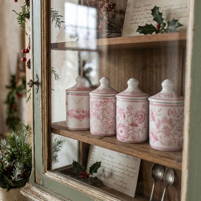 Blush Garden Stoneware Spice Jar Set of 4