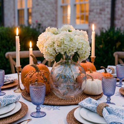 Botanical Round Clear Glass Vase
