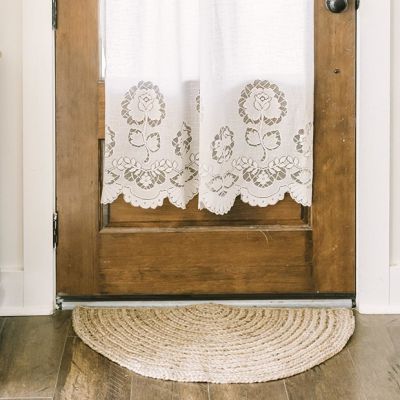 Braided Jute Half Circle Accent Rug