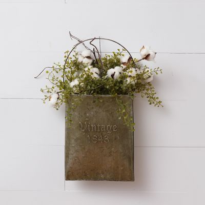 Wall Pocket Cotton Arrangement