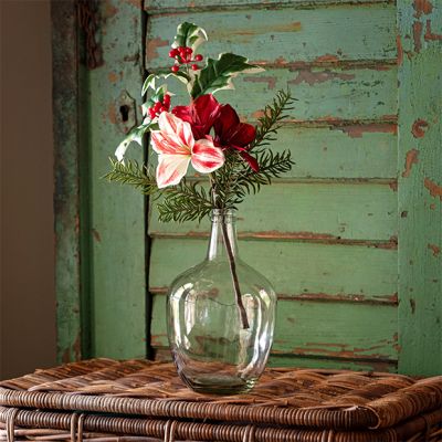 Candy Cane Amaryllis and Holly Berry Pick