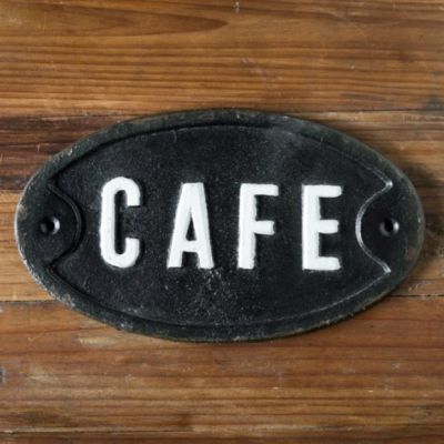 Cast Iron CAFE Wall Plaque
