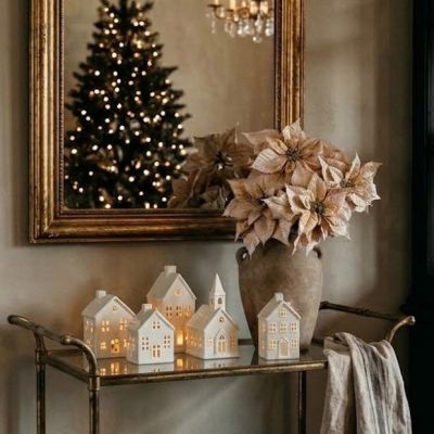 Champagne Elegance Poinsettia Stem Set of 4