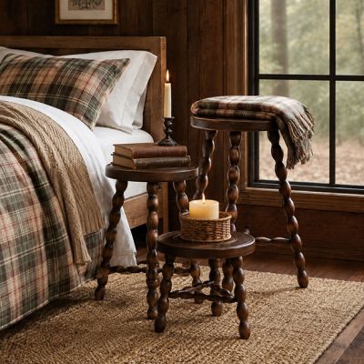 Chestnut Spindle Accent Stool