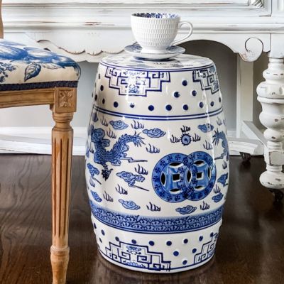 Chinese Dragon Breath Ceramic Garden Stool