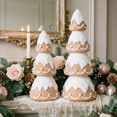 Christmas Bakery Frosted Gingerbread Trees Set of 2