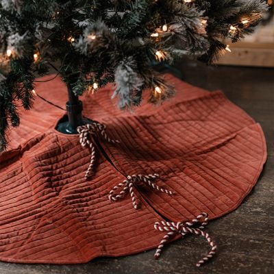 Christmas Hearth Quilted Velvet Tree Skirt
