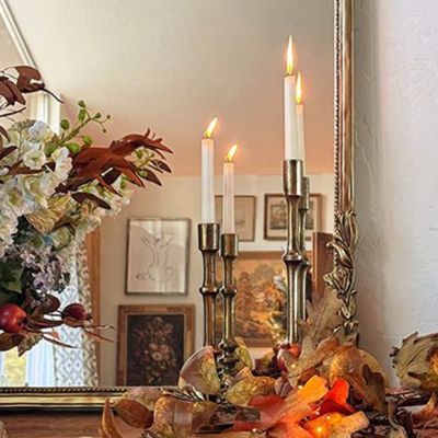 Classic Accents Brass Finish Candle Holder