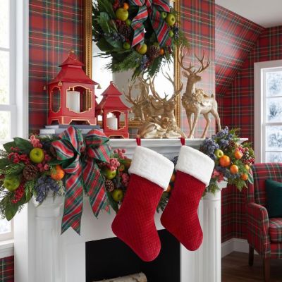 Classic Quilted Red Velvet Christmas Stocking