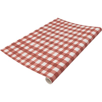 Classic Red Gingham Paper Table Runner Roll