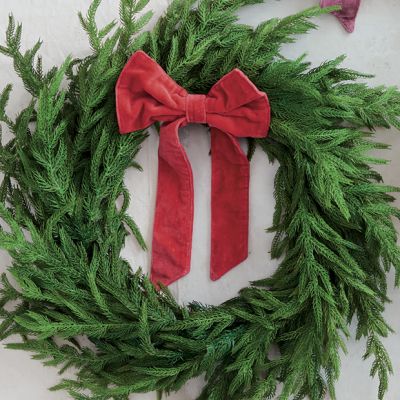 Classic Red Velvet Clip On Bow Set of 3