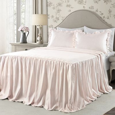 Classic Ticking Stripe Blush Bedding Set