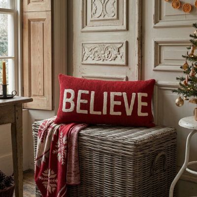 Corduroy Believe Throw Pillow