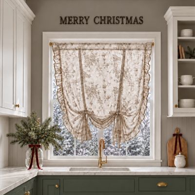 Cottage Floral Ruffled Window Panel