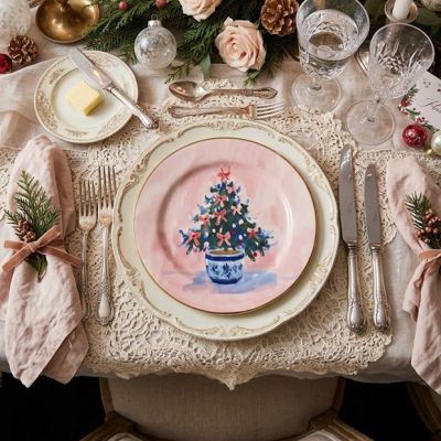 Cottage Manor Christmas Plate Set of 4