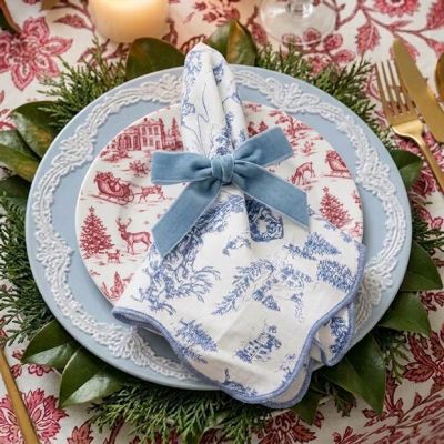 Countryside Christmas Pine Toile Napkin