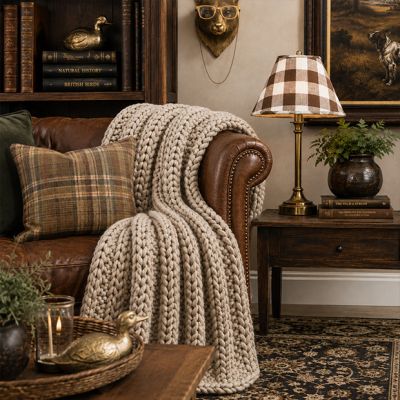 Cozy Chunky Ribbed Knit Throw Blanket
