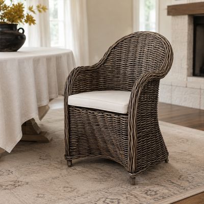 Cushioned Rattan Club Chair