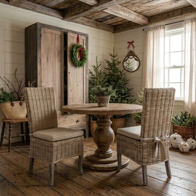 Cushioned Seat Rattan Dining Chair