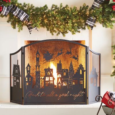 Decorative And To All A Good Night Fireplace Screen