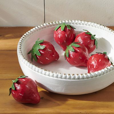 Decorative Bag Of Paper Mache Strawberries