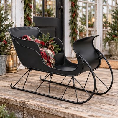 Decorative Black Sleigh