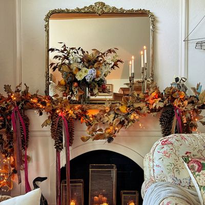 Decorative Faux Pears and Pomegranates Garland