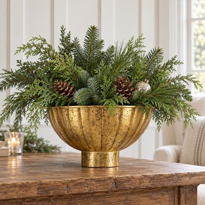 Decorative Ribbed Footed Bowl 8 Inch