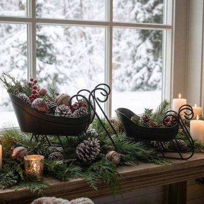 Decorative Scrolled Sleigh Set of 2