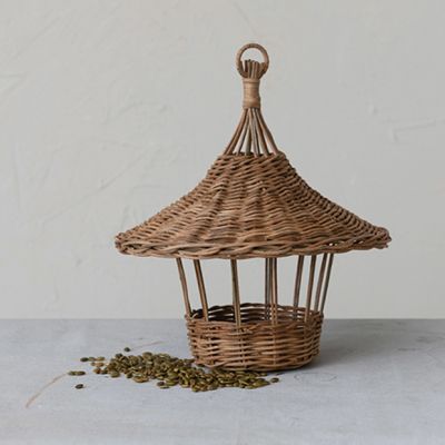 Decorative Woven Wicker Birdhouse