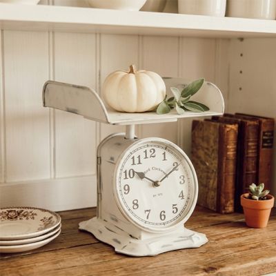 Distressed Countertop Scale Clock