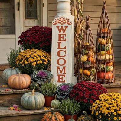 Distressed Fall Welcome Sign