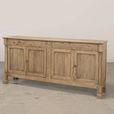 Driftwood Finish 4 Door Credenza