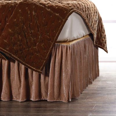 Dusty Rose Faux Velvet Bed Skirt