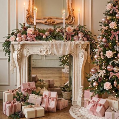 Elegant Carvings Decorative Wood Mantel