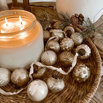 Embossed Marbled Mercury Glass Ornament Garland