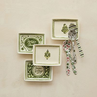 Evergreen Greetings Stoneware Holiday Dish Set of 4