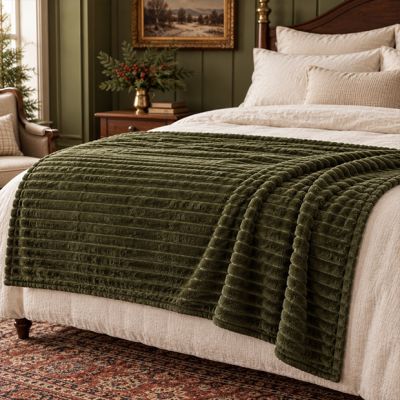 Evergreen Hearth Faux Fur Throw