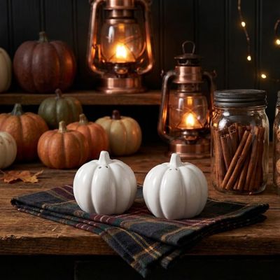 Fall Farmhouse Pumpkin Salt and Pepper Shaker Set