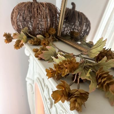 Fall Leaves and Green Hops Decorative Garland