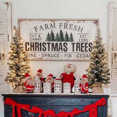 Farm Fresh Christmas Trees Canvas Wall Sign