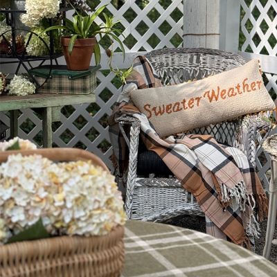 Farmhouse Plaid Fringed Throw Blanket