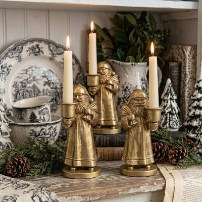 Father Christmas Taper Candle Holder