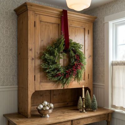 Faux Fir with Pinecones and Berries Wreath