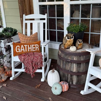 Faux Fur Woodland Great Horned Owl Figure