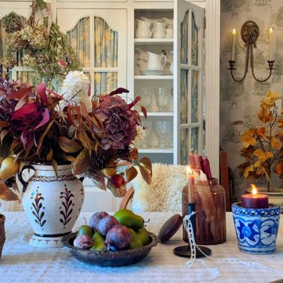 Faux Pears and Pomegranates Foliage Stem