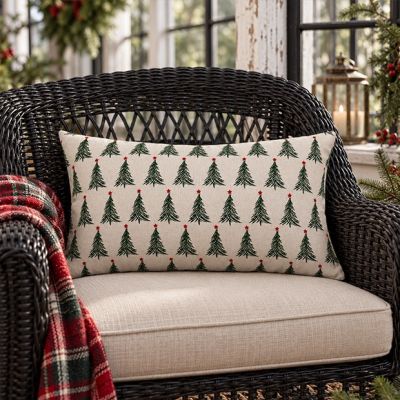 Festive Christmas Accent Pillow Collection Tree Pattern