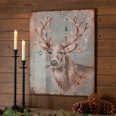 Festive Farmhouse Deer Iron Wall Plaque