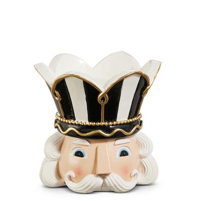 Festive Nutcracker Holiday Candle Holder Black