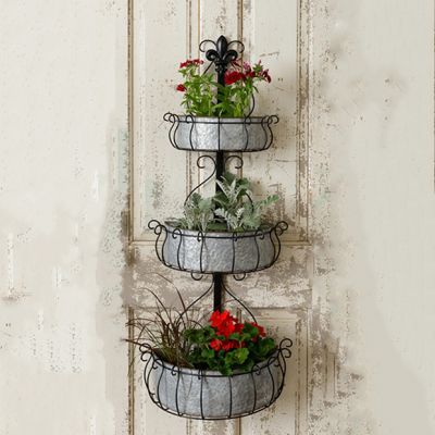 Fleur De Lis Tiered Wall Planter